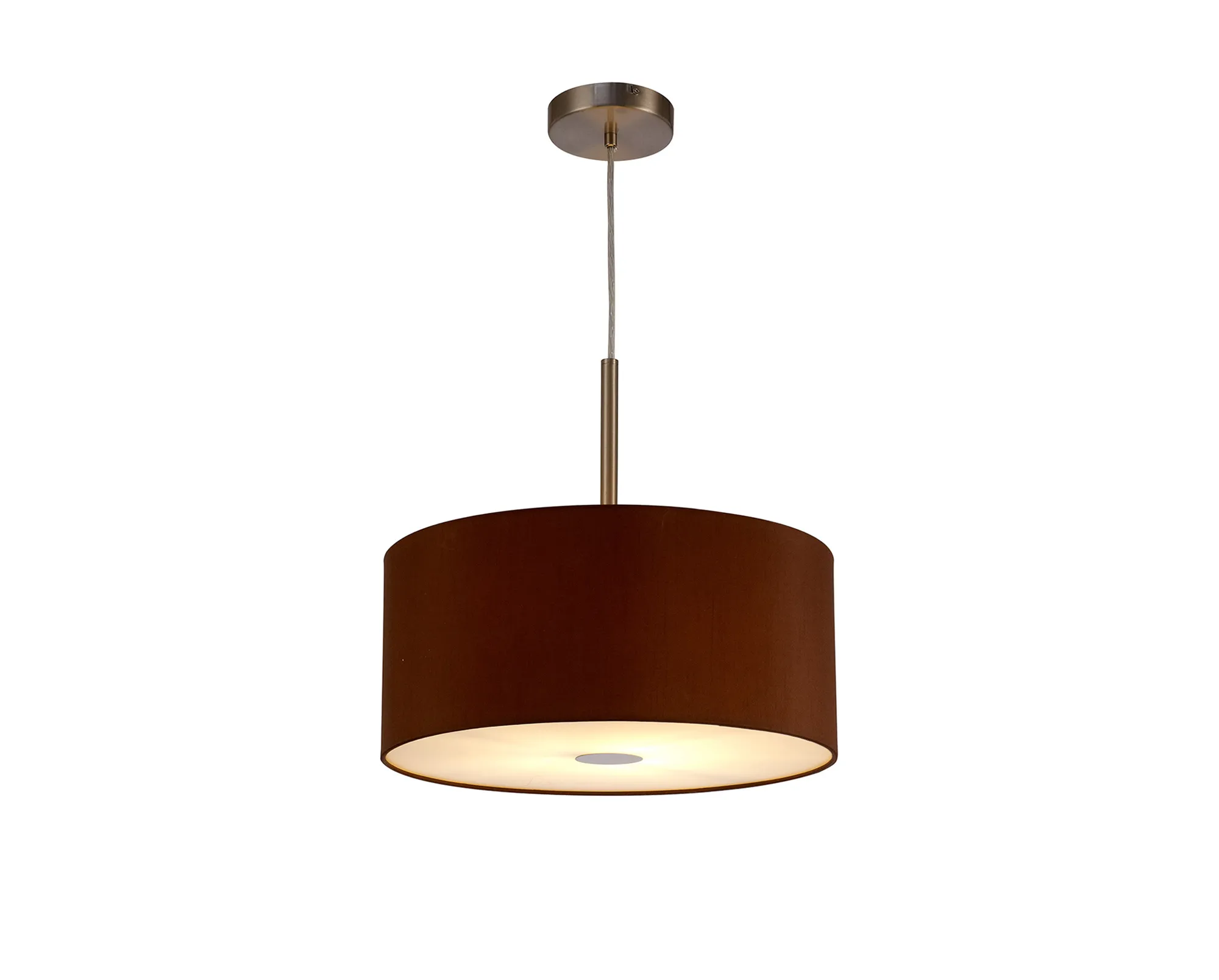 Baymont 40cm Pendant 1 Light Satin Nickel, Raw Cocoa/Grecian Bronze, Frosted Diffuser DK0298  Deco Baymont SN RC